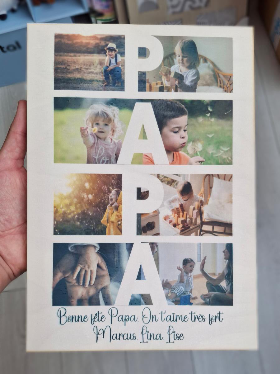 Toile en bois personnalisé papa