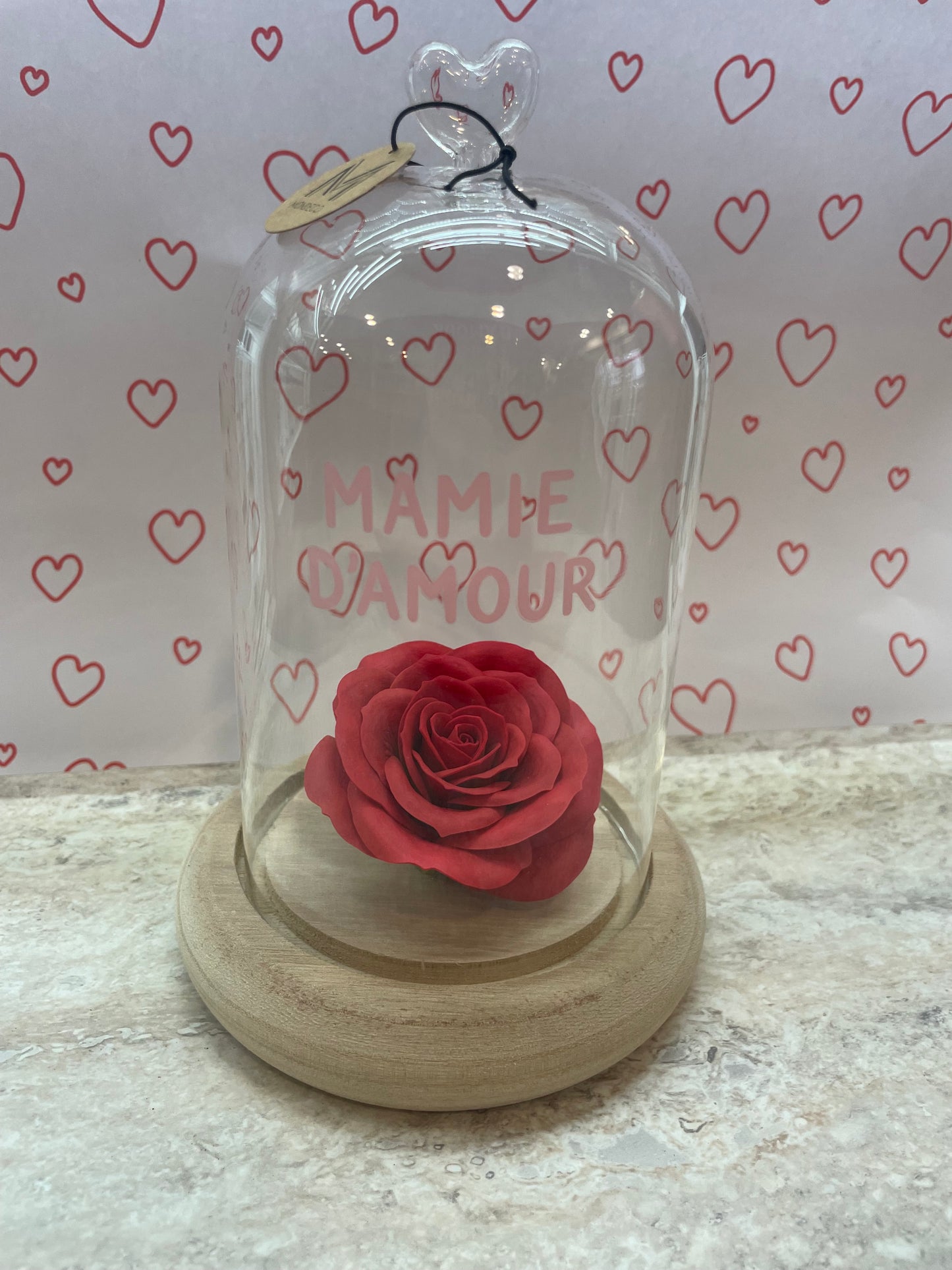 Cloche avec rose personnalisée