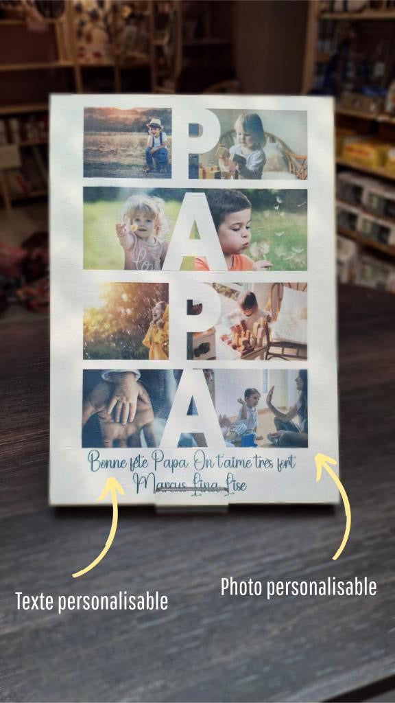 Toile en bois personnalisé papa