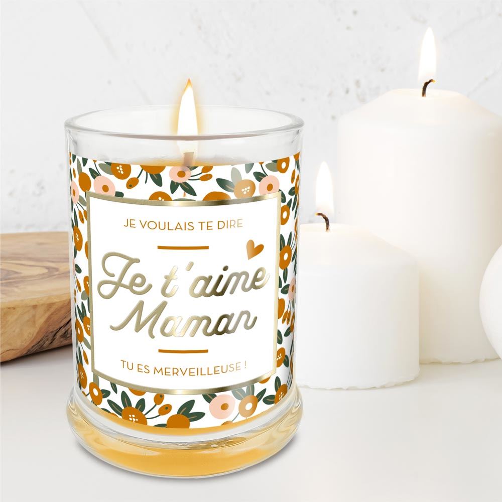 Bougie Verre Vanille Je T'Aime Maman