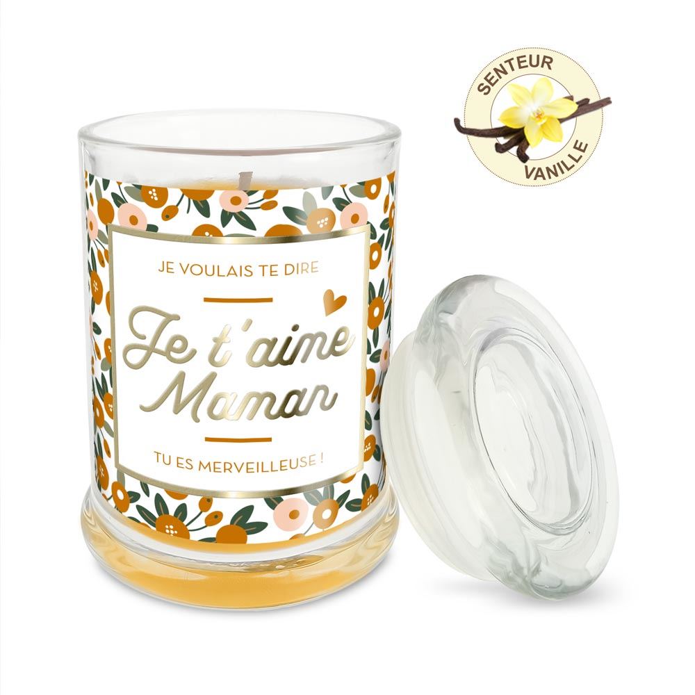 Bougie Verre Vanille Je T'Aime Maman