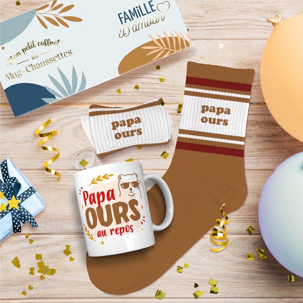 Coffret Mug Chaussettes "Papa Ours"