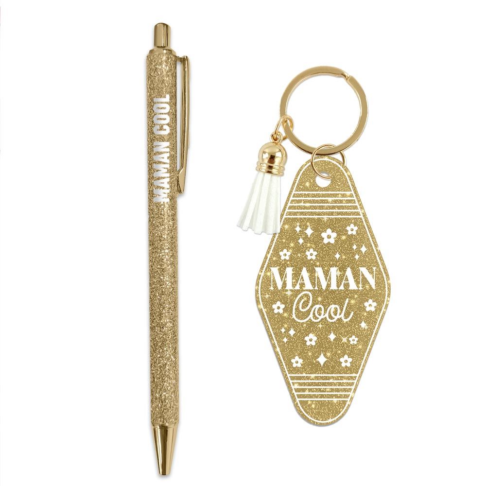 Coffret stylo porte clés maman