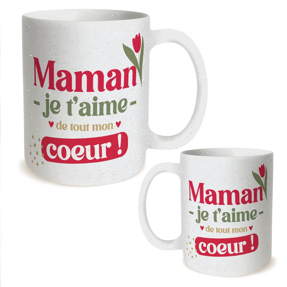 Mug paillette maman je t'aime