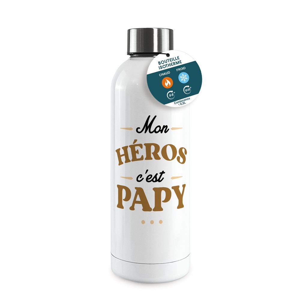 Bouteille isotherme mon héros c'est papy