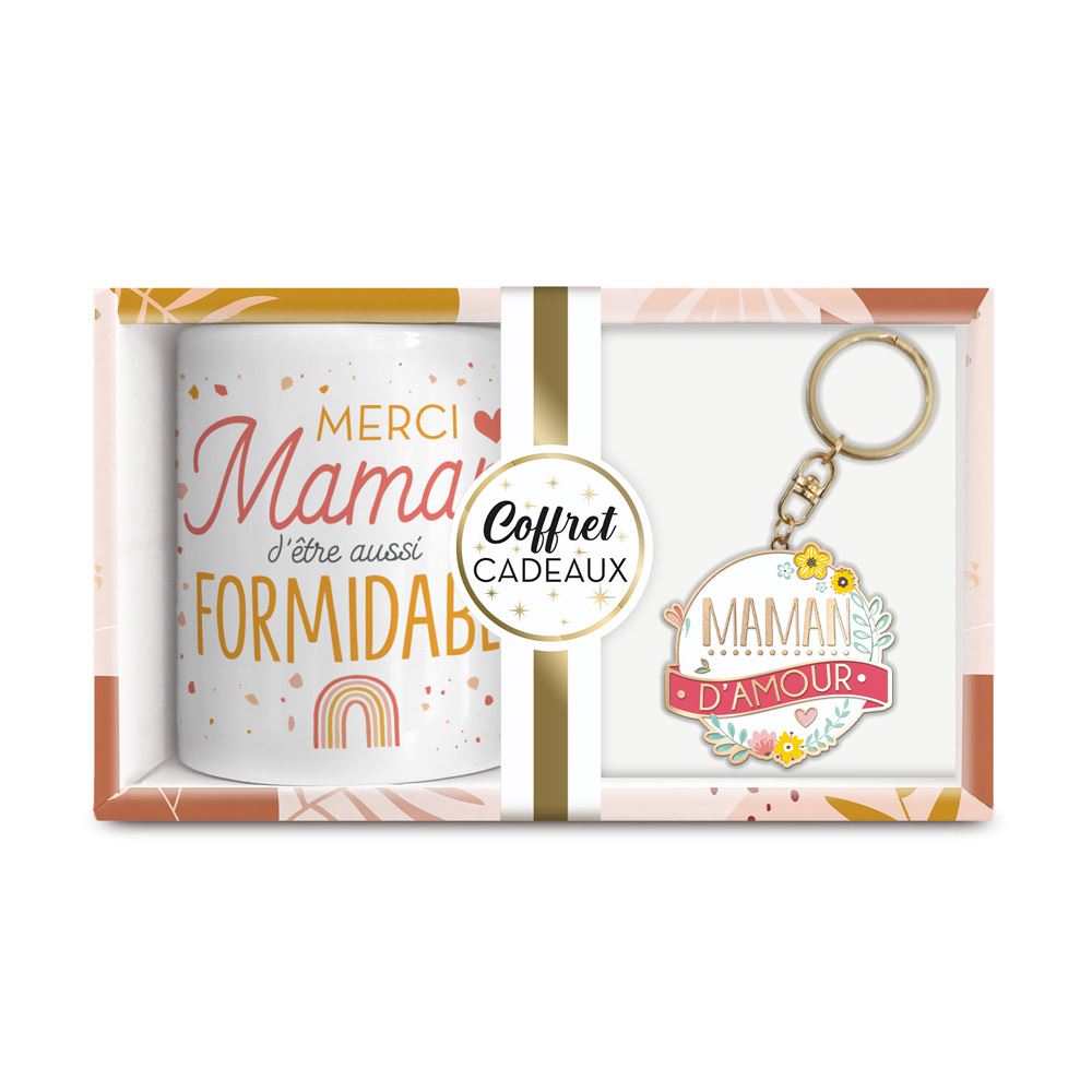 Coffret Mug Porte Clés "Maman D'Amour"