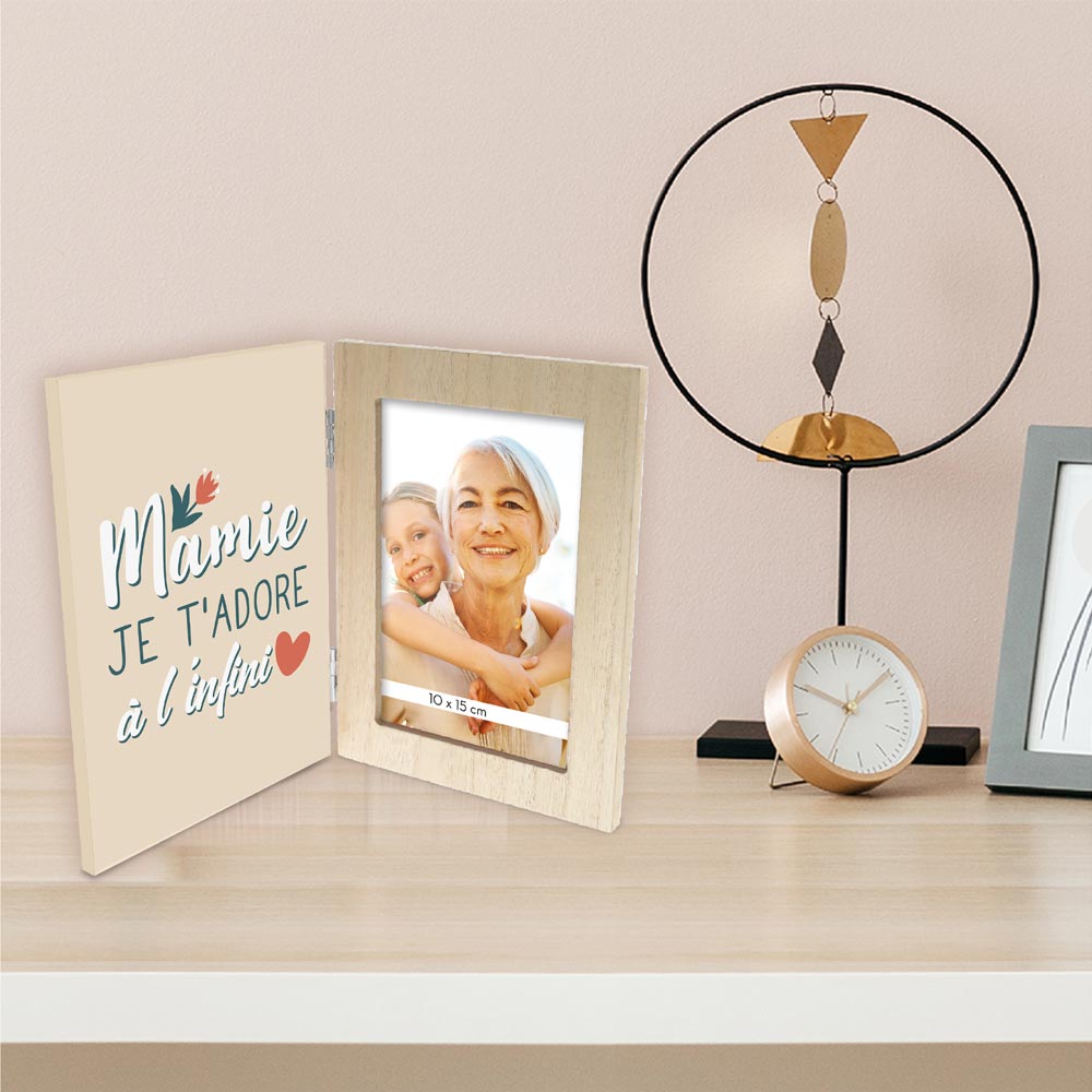 Cadre Photo Double "Mamie Je T'Adore A L'Infini"