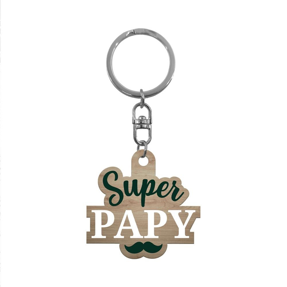 PORTE CLÉS BOIS SUPER PAPY