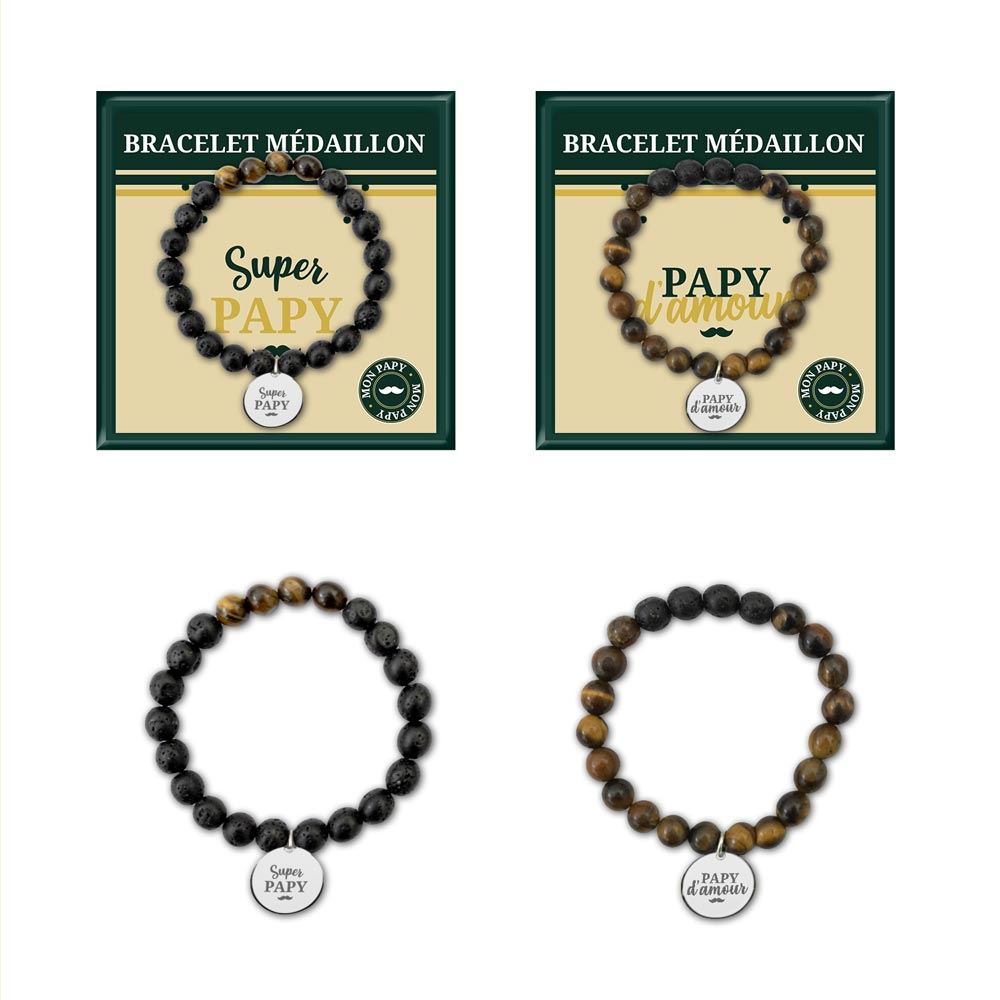 BRACELET MEDAILLON "PAPY D'AMOUR"