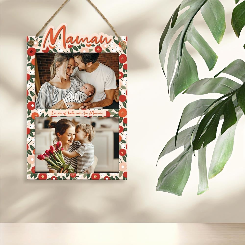 Plaque Cadre Photo Maman