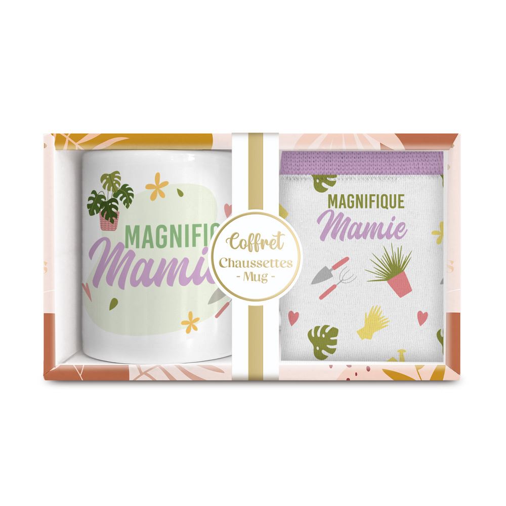Coffret Mug/Chaussettes Magnifique Mamie