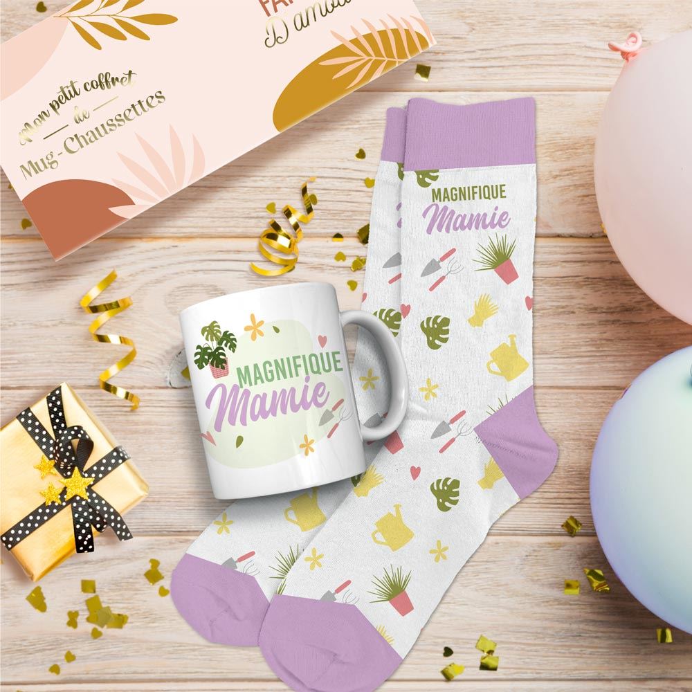Coffret Mug/Chaussettes Magnifique Mamie