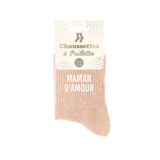 Chaussettes Paillettes Maman D'Amour