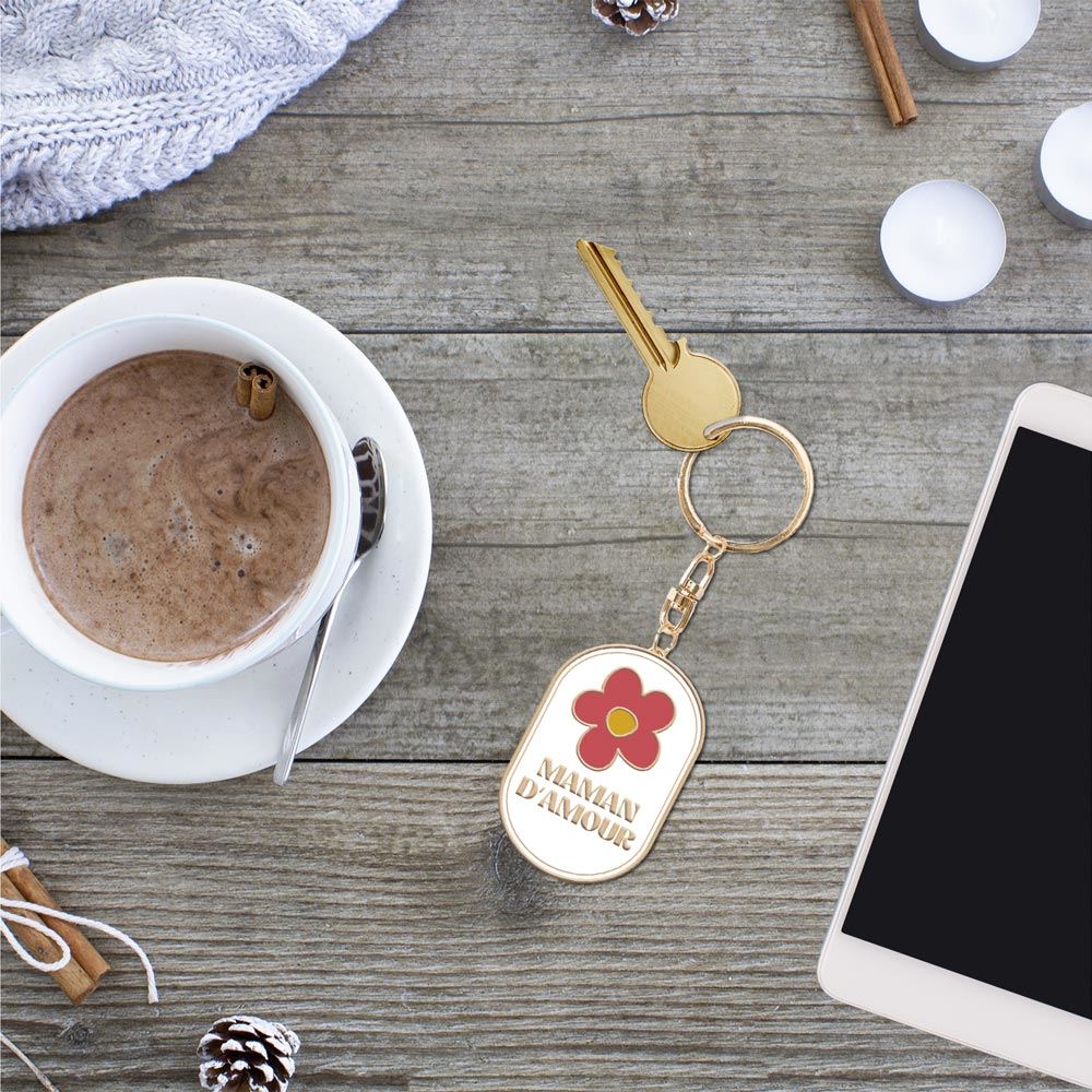 Porte Clés Métal Maman D'Amour