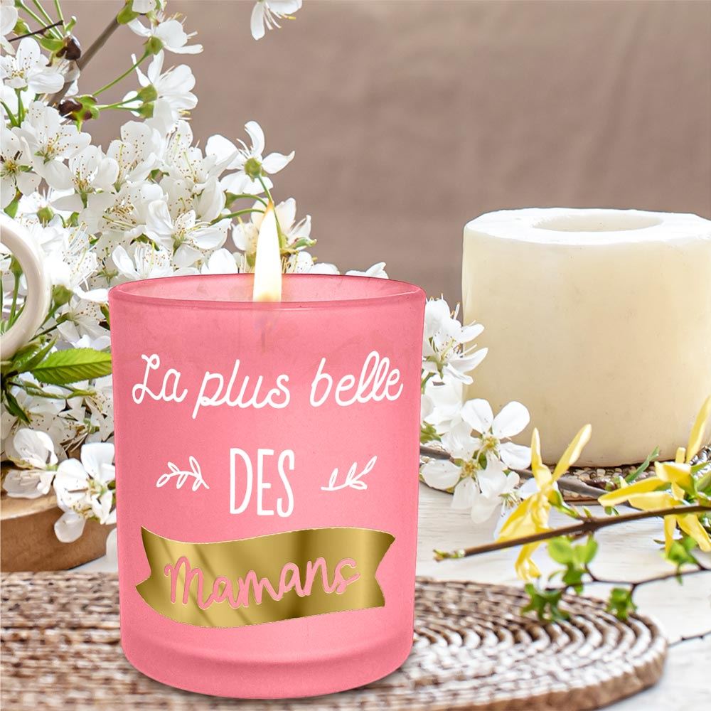 Bougie Affective Rose Fonce La Plus Belle Des Mamans