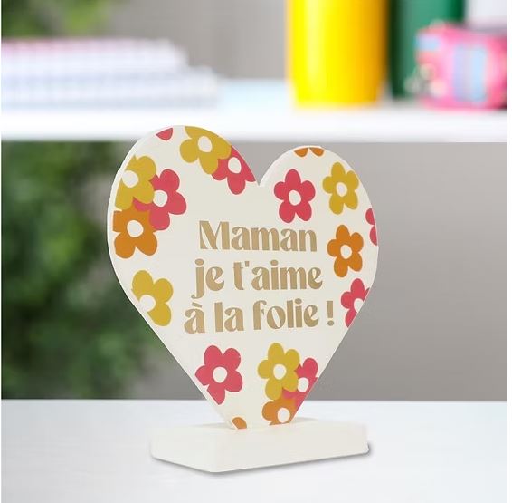 Plaque à poser Coeur Maman