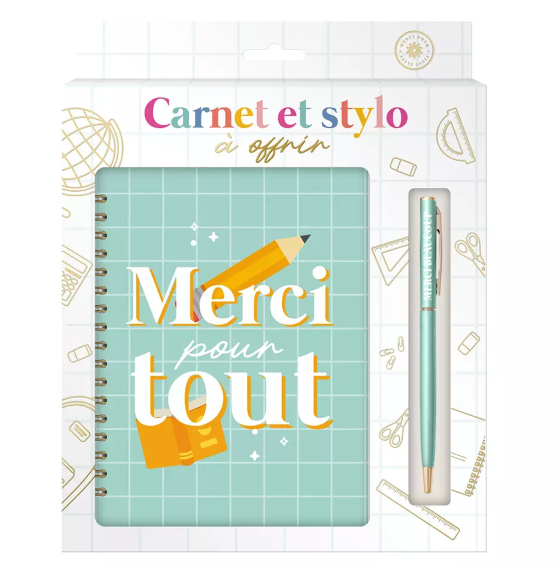 Coffret carnet et stylo merci