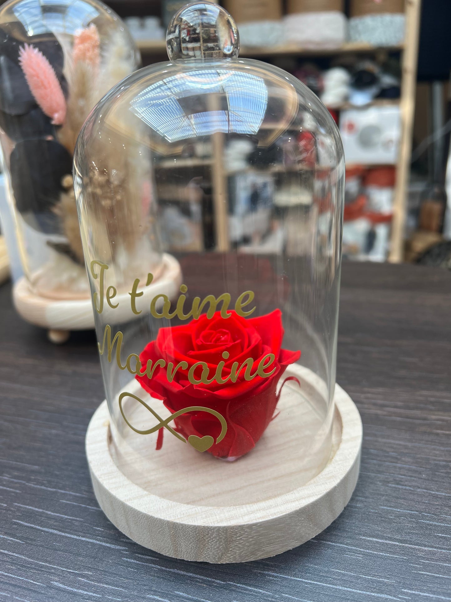 Cloche rose éternelle Marraine