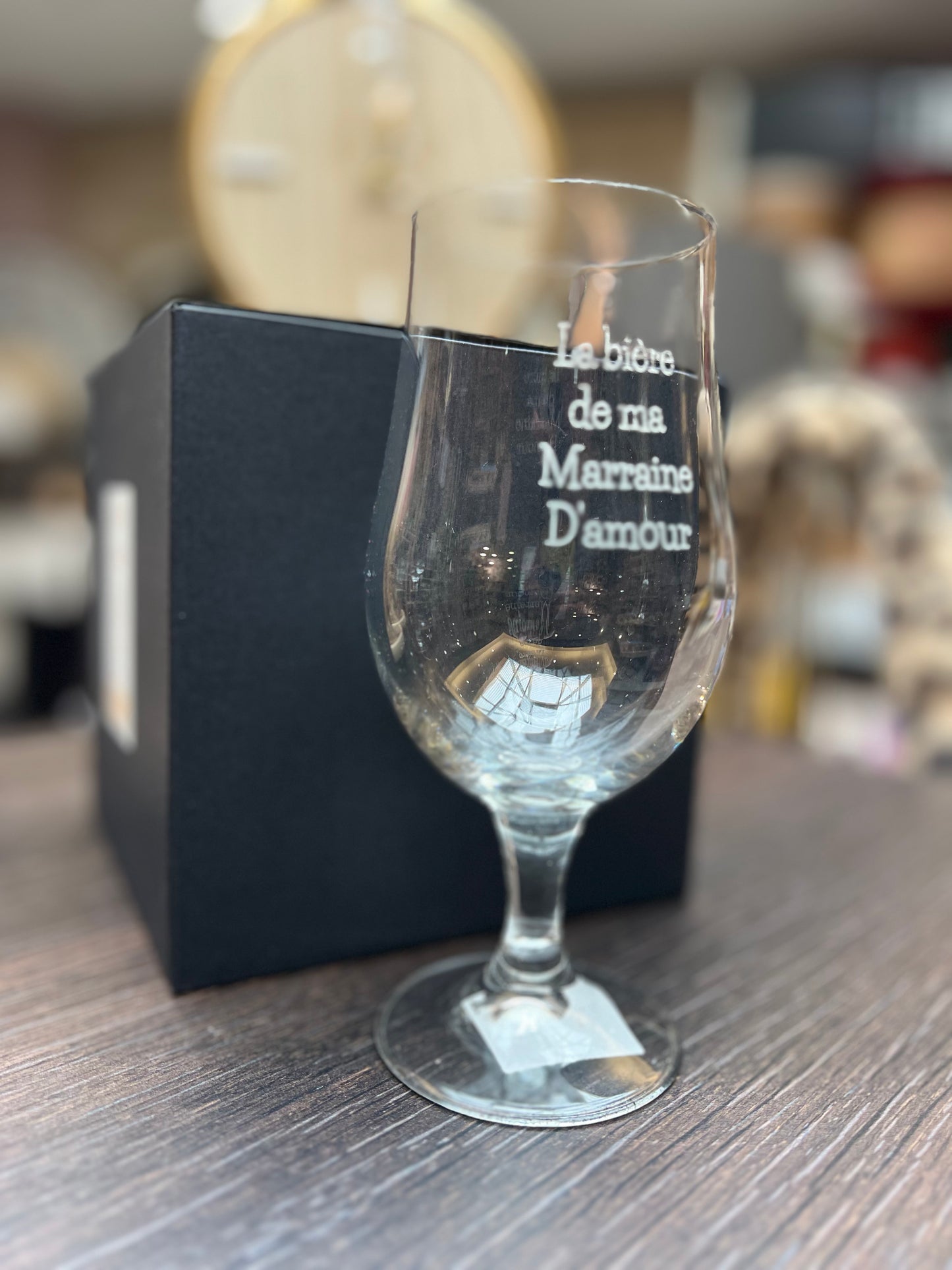 Verre de bière marraine