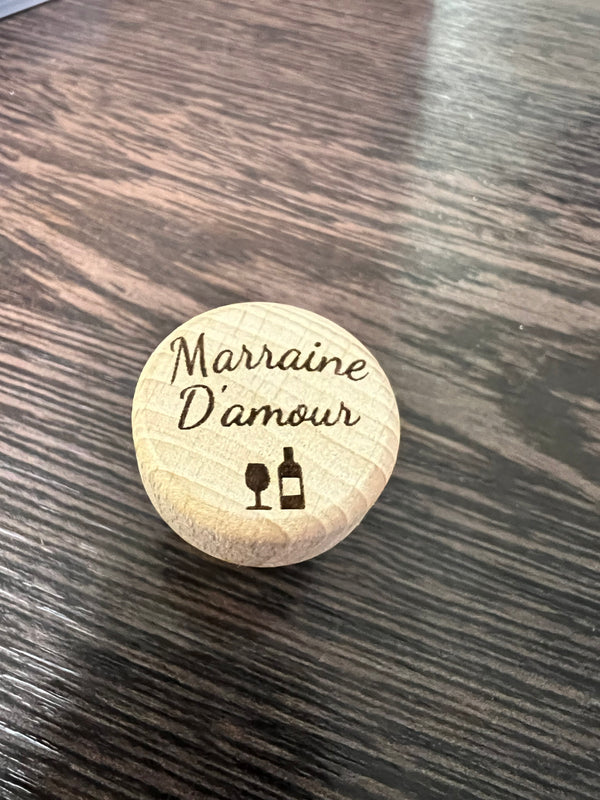 Bouchon de bouteille « Marraine d’amour »