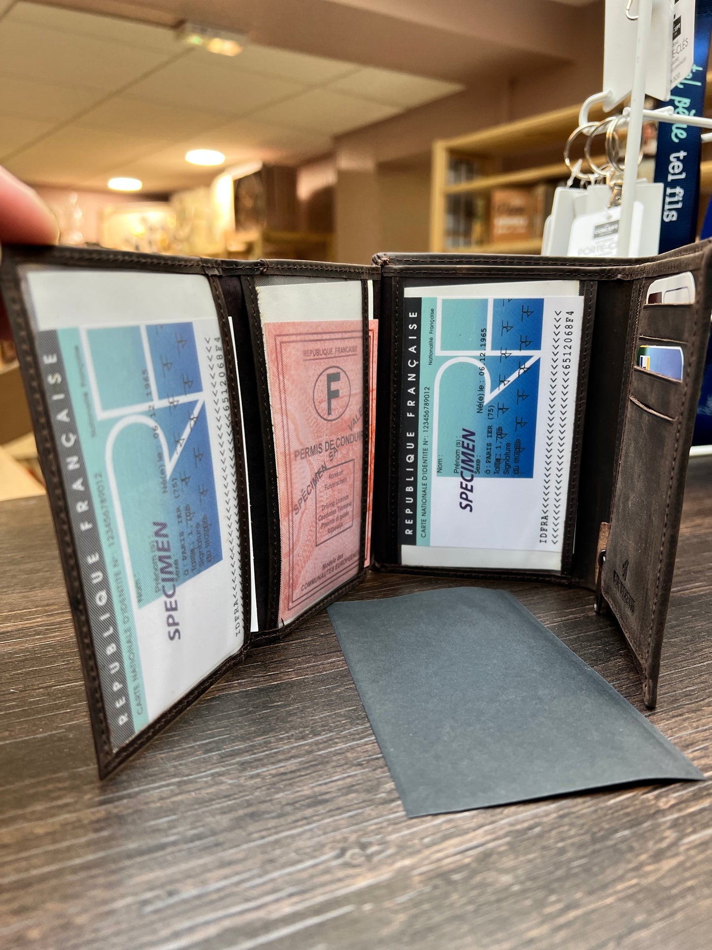 Portefeuille papa en cuir