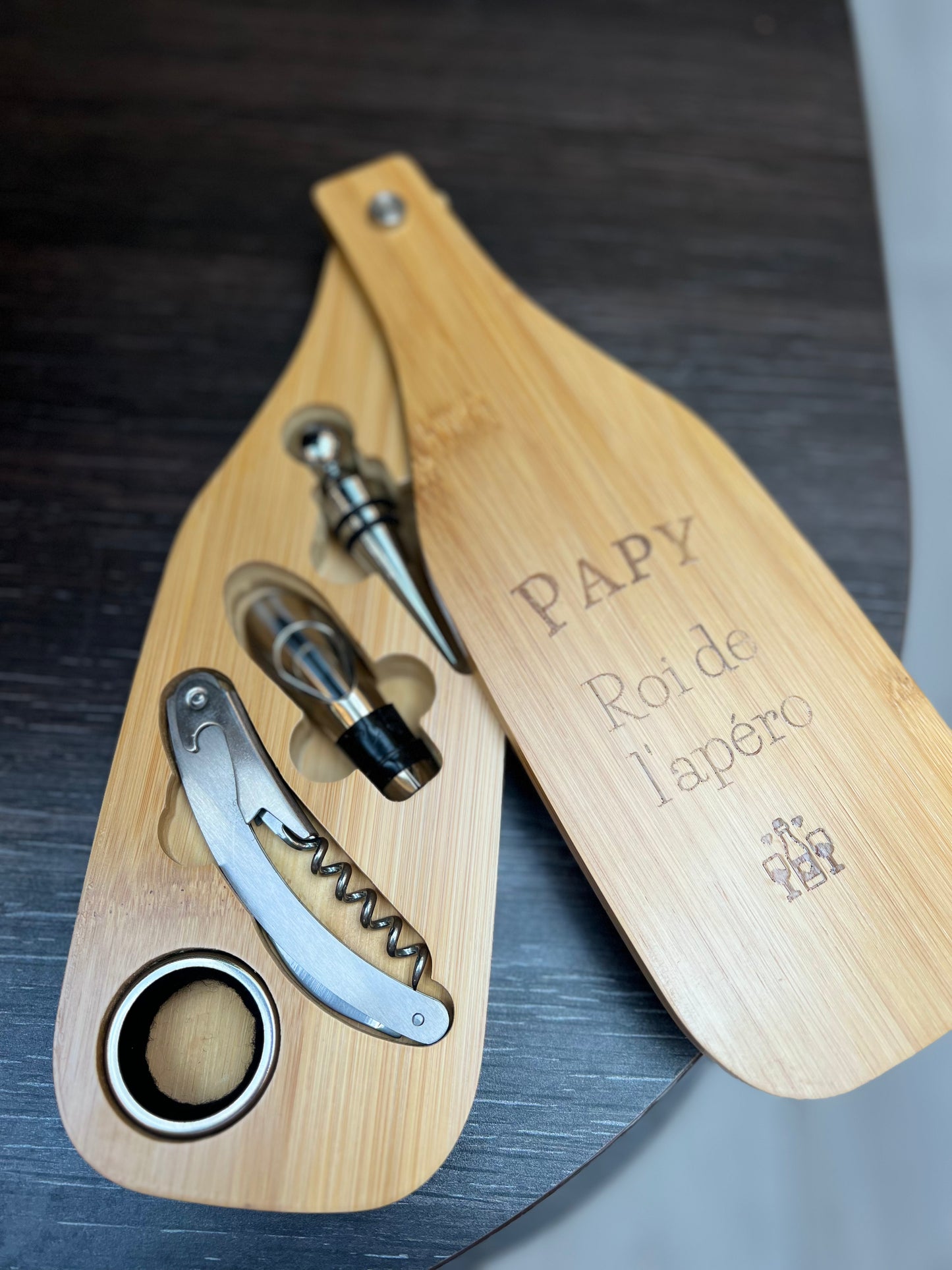 Coffret planche à découper sommelier papy