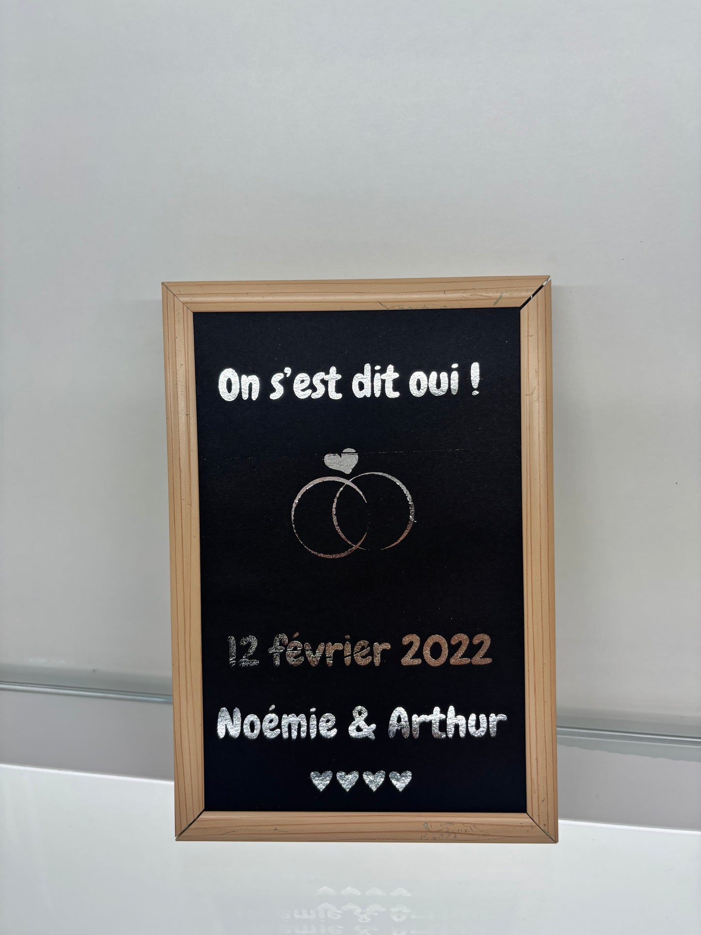 Plaque personnalisable "On s'est dit oui" + date + prénoms