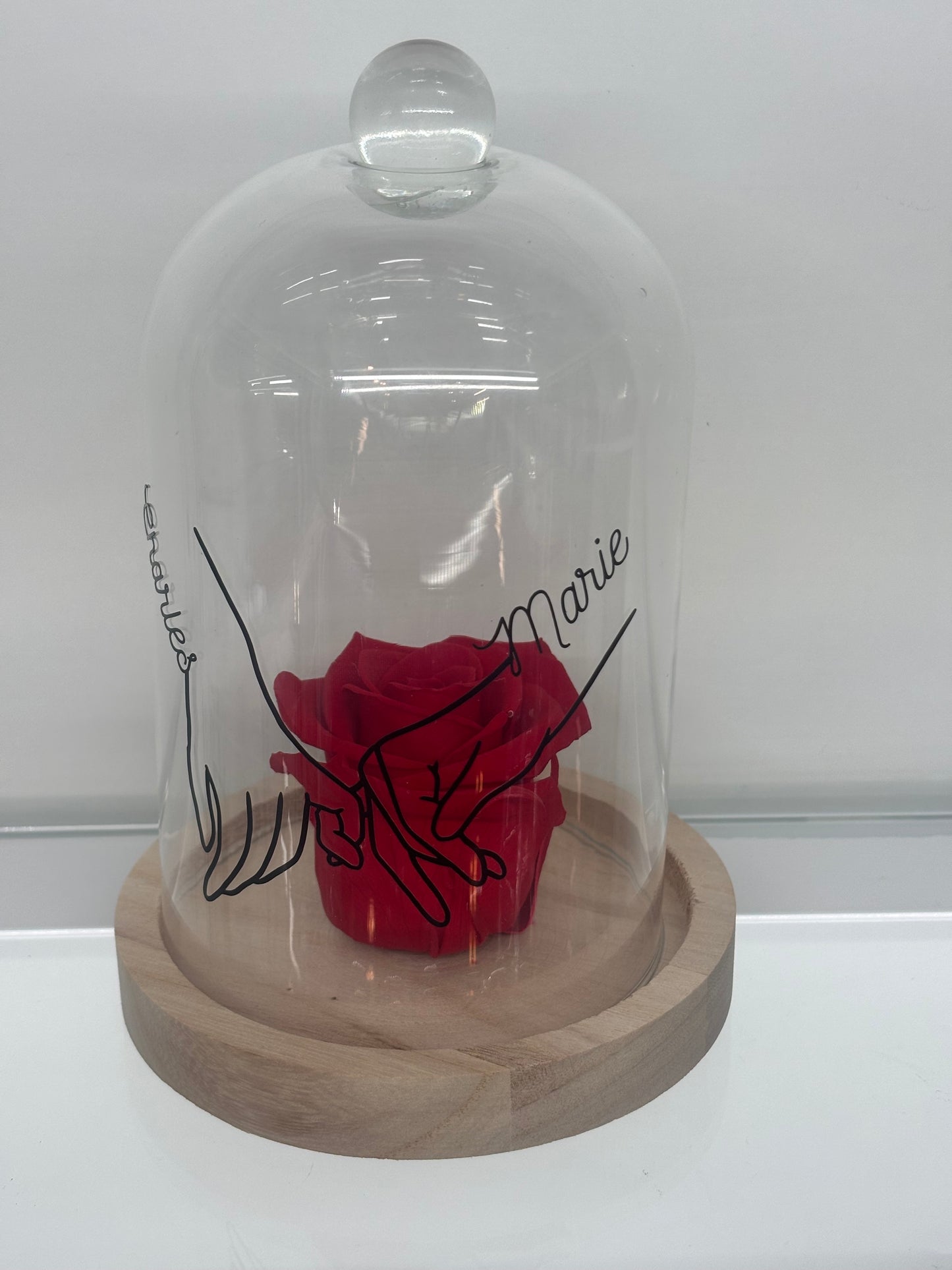 Cloche personnalisée avec rose éternelle