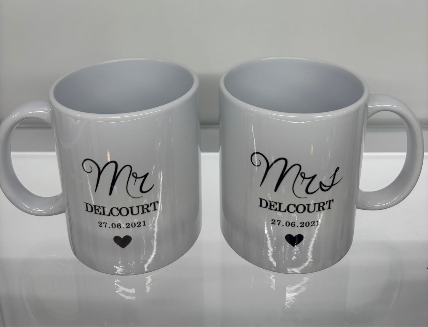 Mugs duo personnalisés "Mr" et "Mrs"