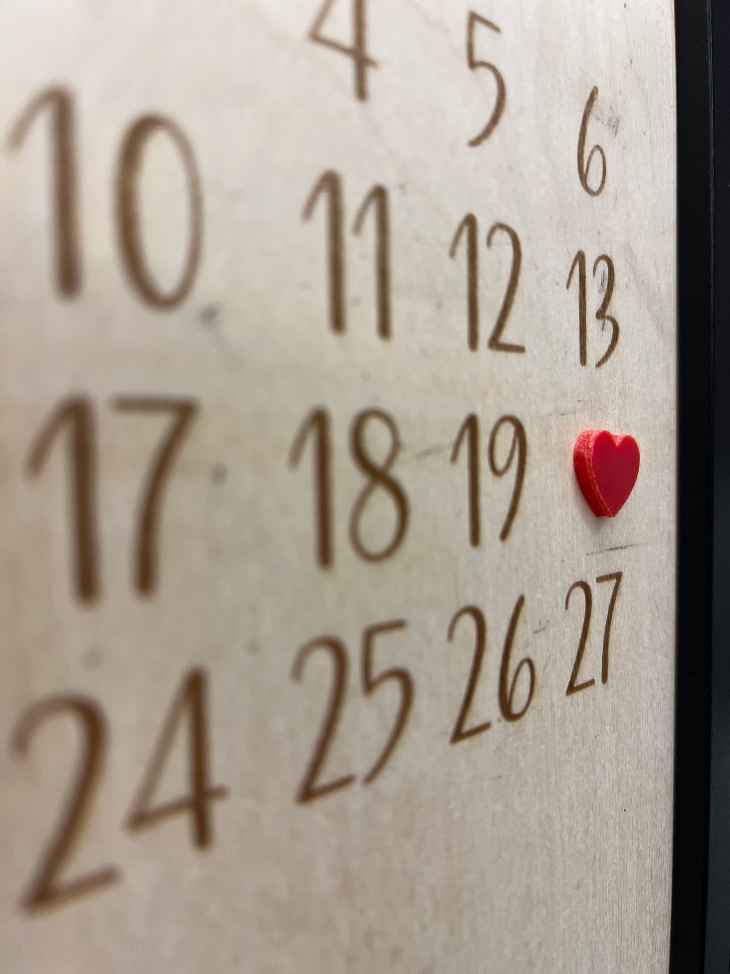 Cadre calendrier gravé