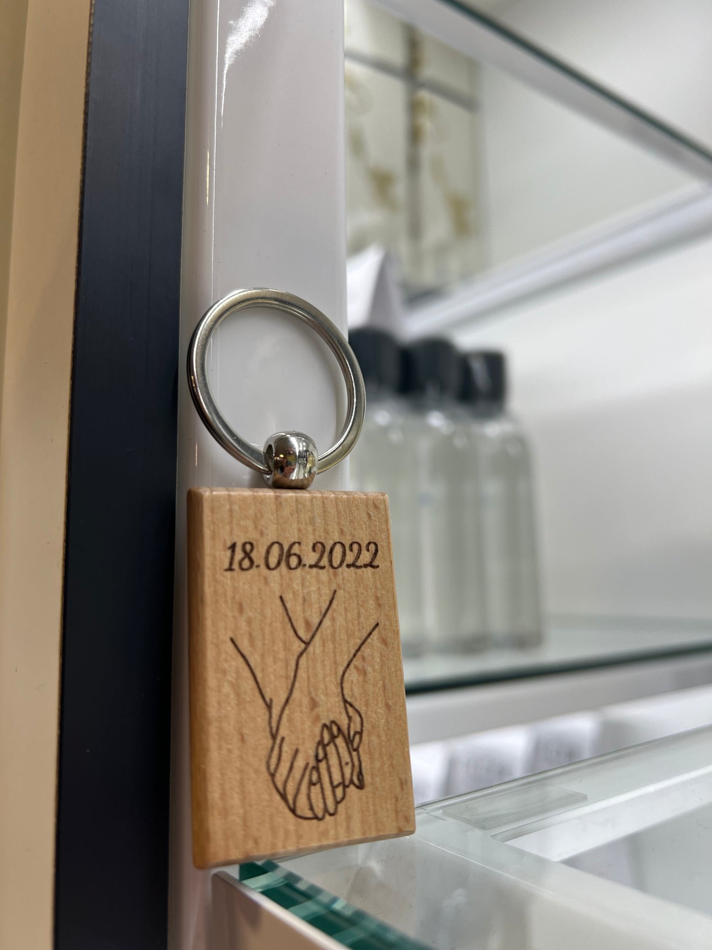 Porte clés en bois gravé