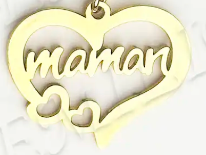 Collier coeur maman