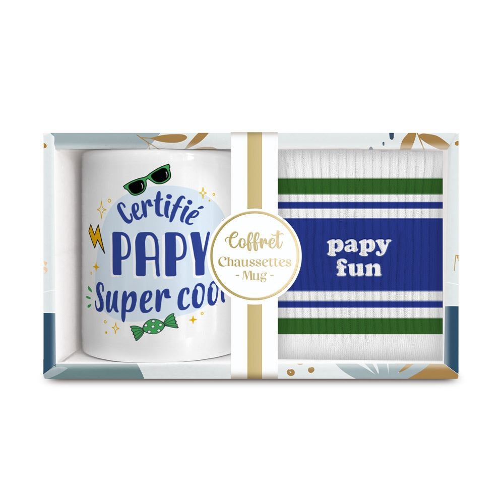 Coffret mug chaussette papy fun