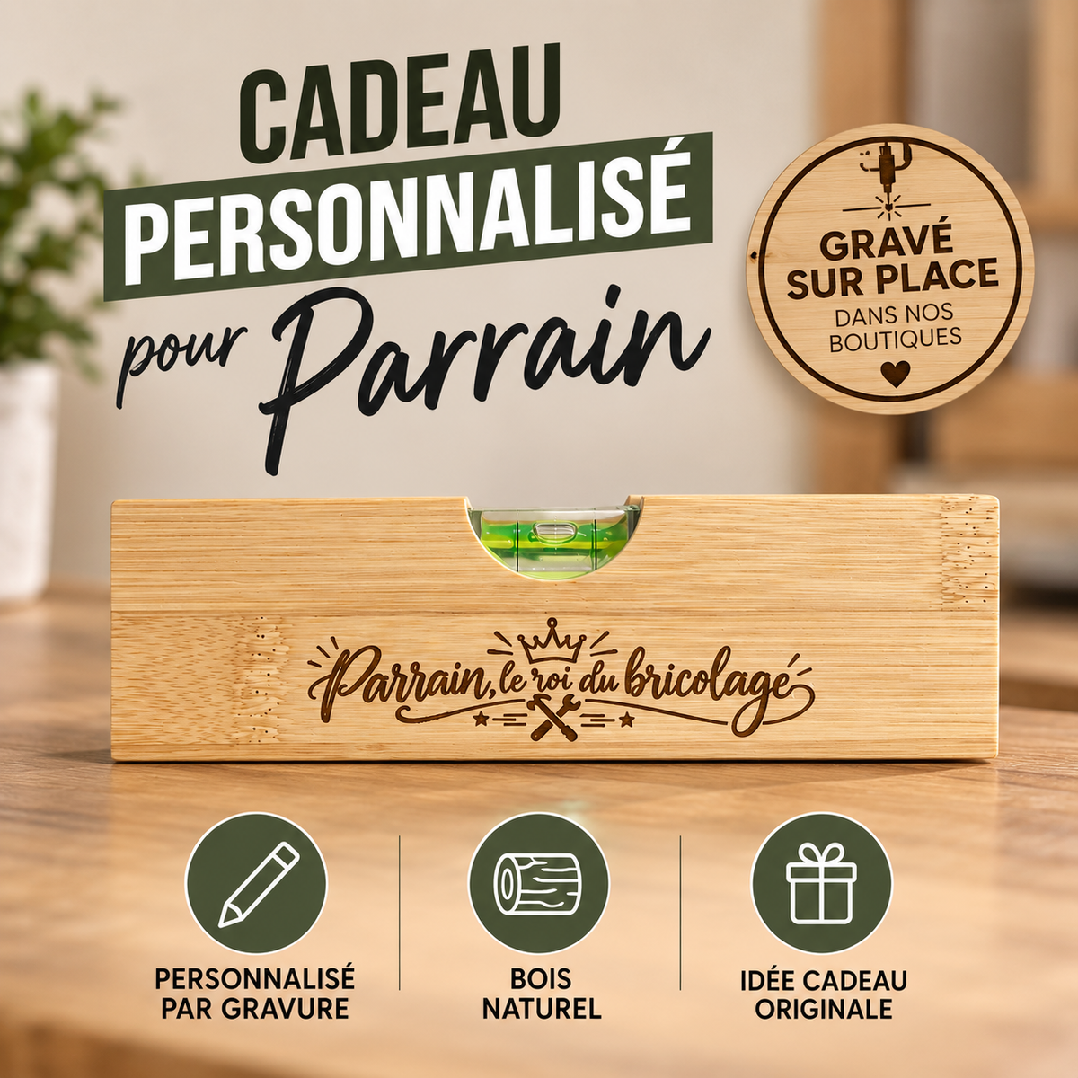 Niveau décapsuleur personnalisé parrain