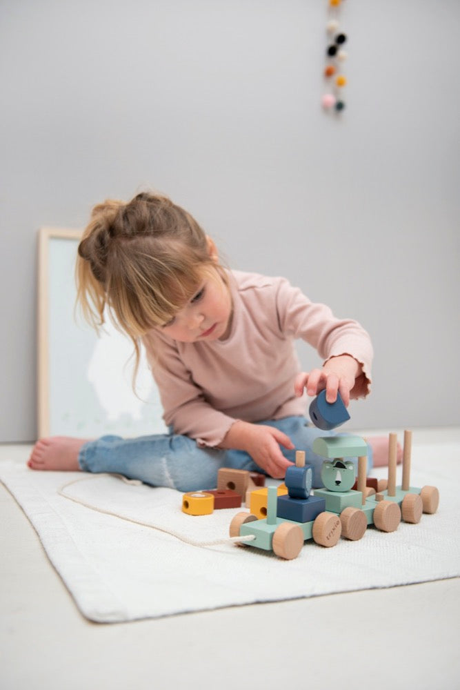 Train en bois animaux