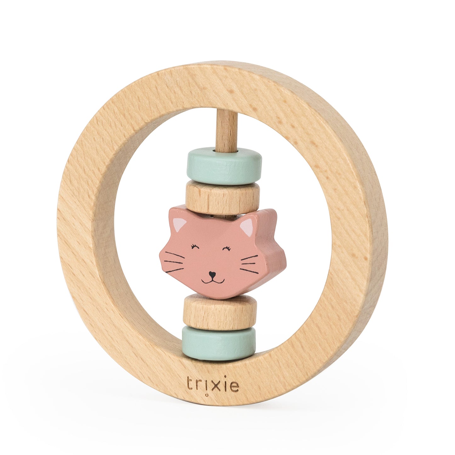 Hochet rond en bois - Mrs. Cat