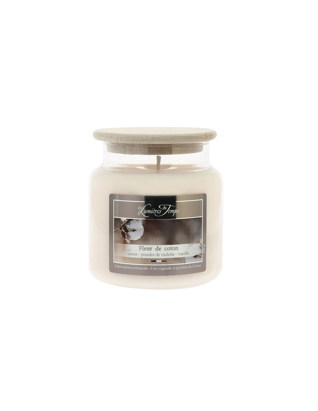 Bougie parfumée Fleur de Coton 430 g – Les Lumières du Temps