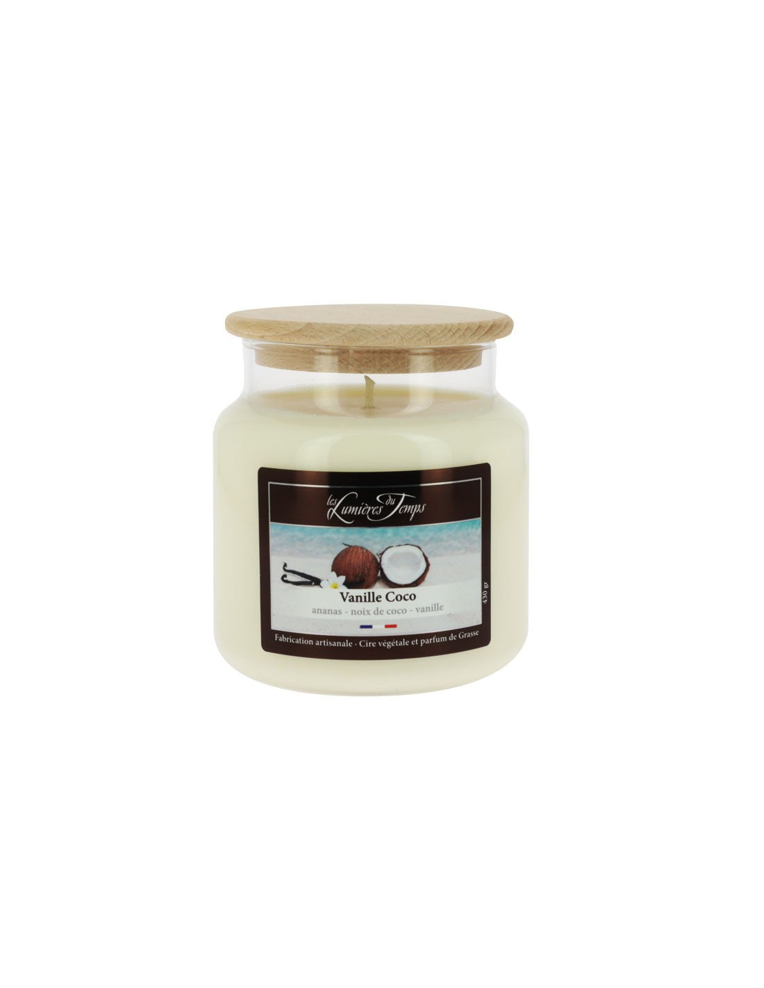Bougie parfumée Vanille Coco 430 g – Les Lumières du Temps