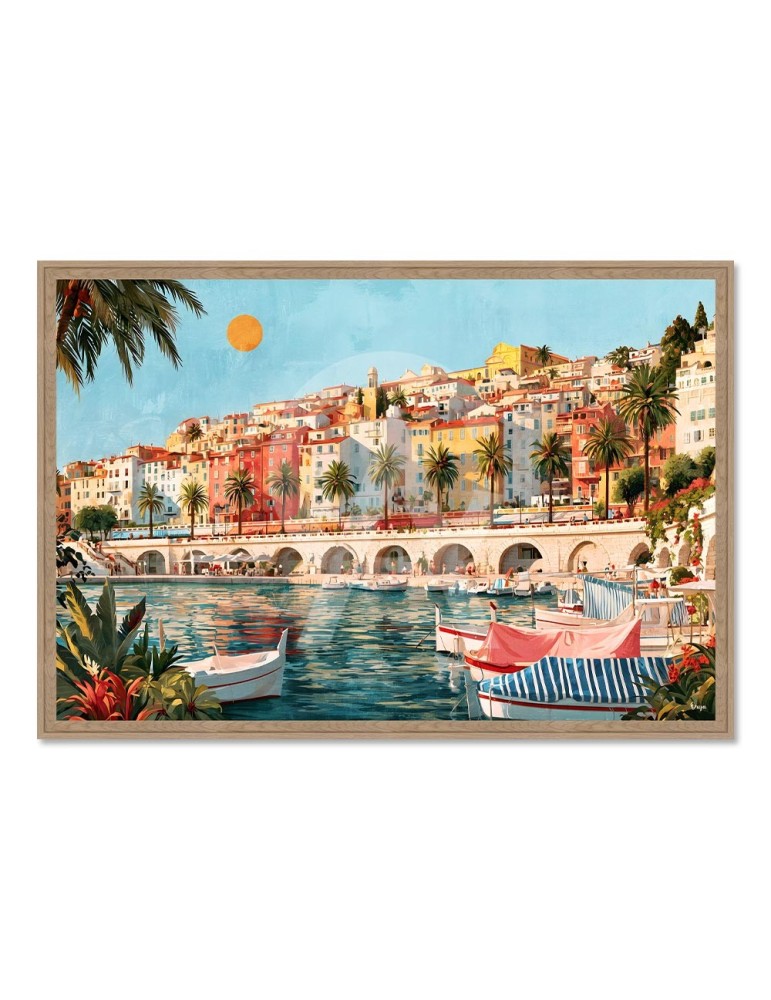Tableau Orya JOC-2609 encadré chêne – image 40 × 60 cm