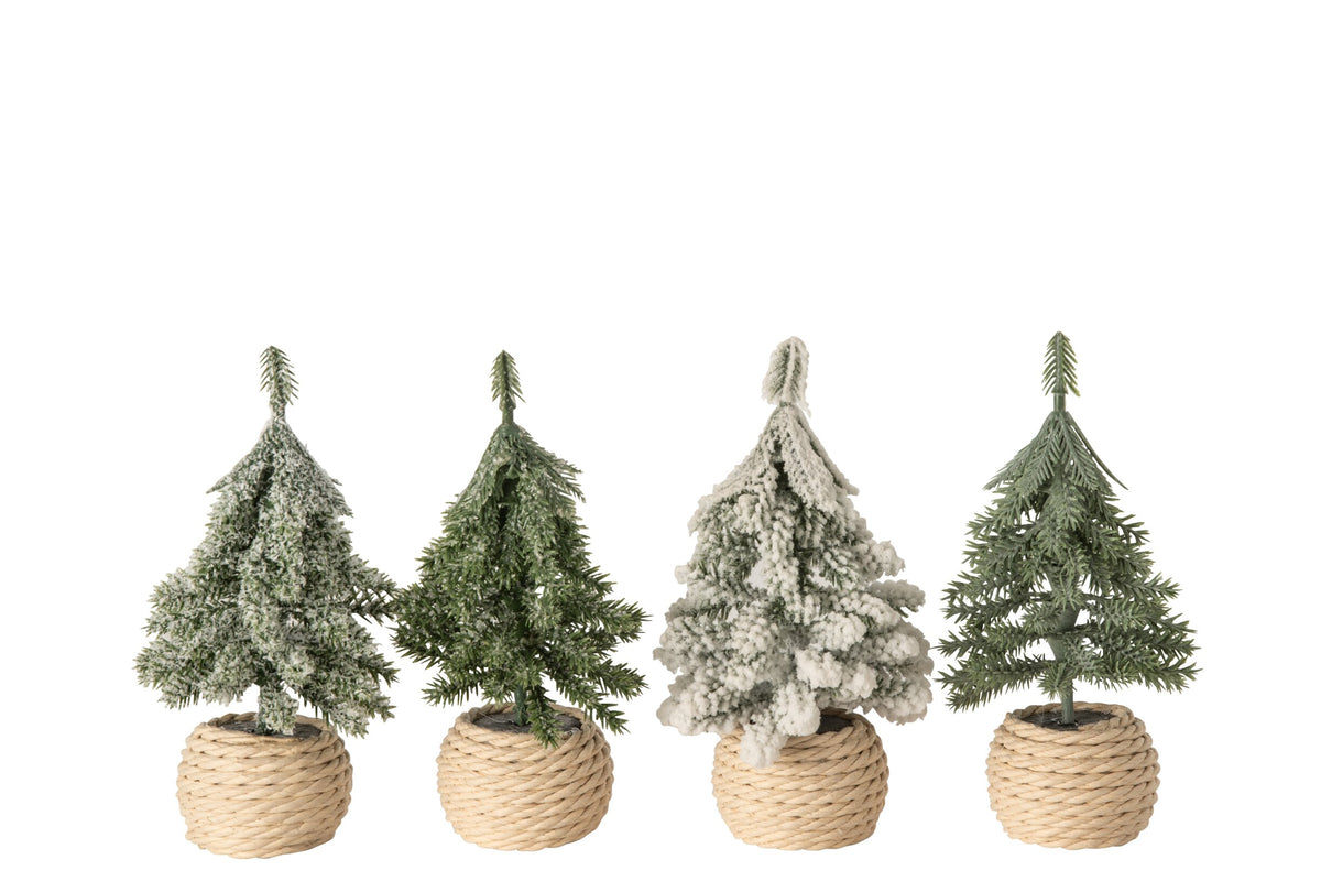 Sapin de noël en pot polyéthylène vert foncé/naturel – J-line