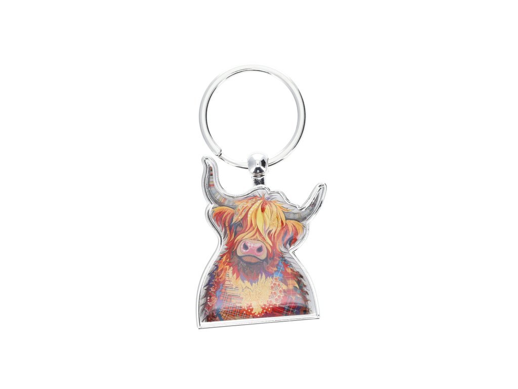 Porte-clés vache écossaise et sapin en métal – Bug Art Kooks
