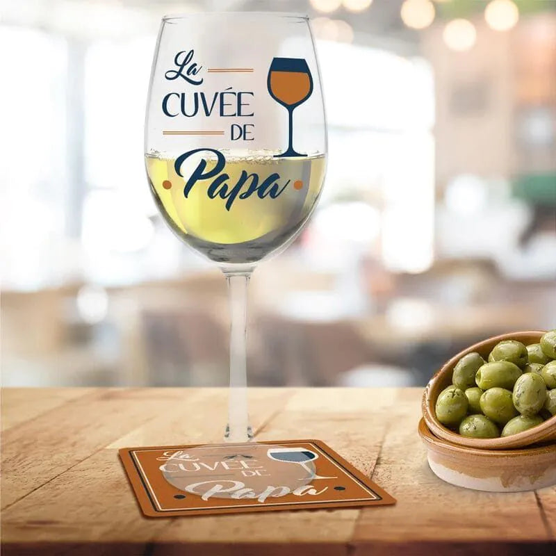 COFFRET VERRE À VIN PAPA