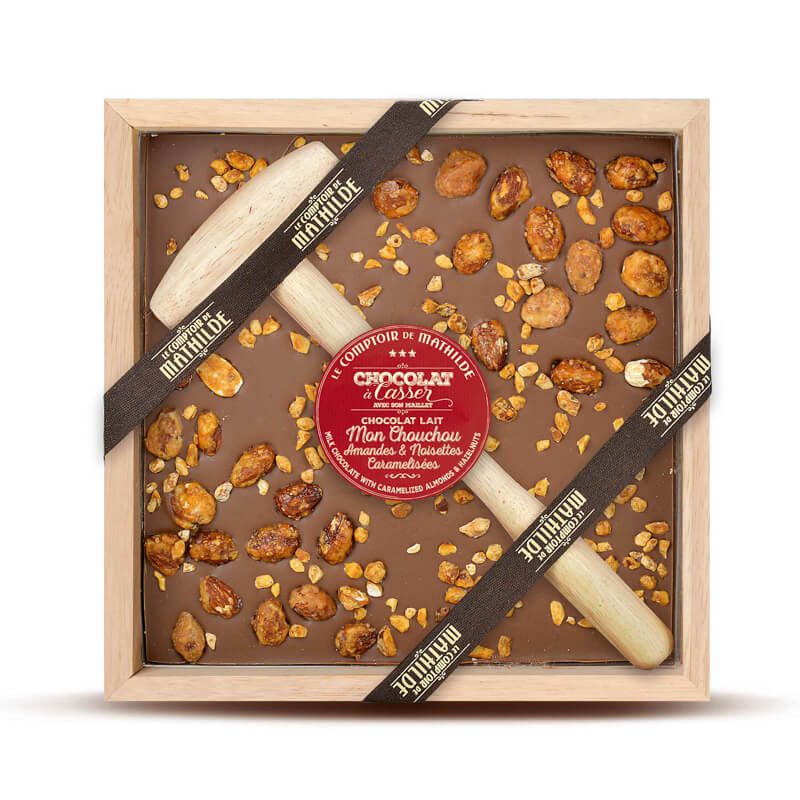 Chocolat à Casser Lait Mon Chouchou Amandes & Noisettes Caramelisées 350G