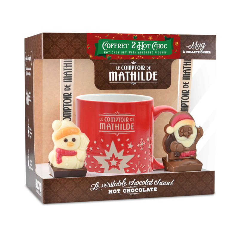 Coffret 2 Hot Chocolate Noël + Mug Design Aléatoire 2X30 G