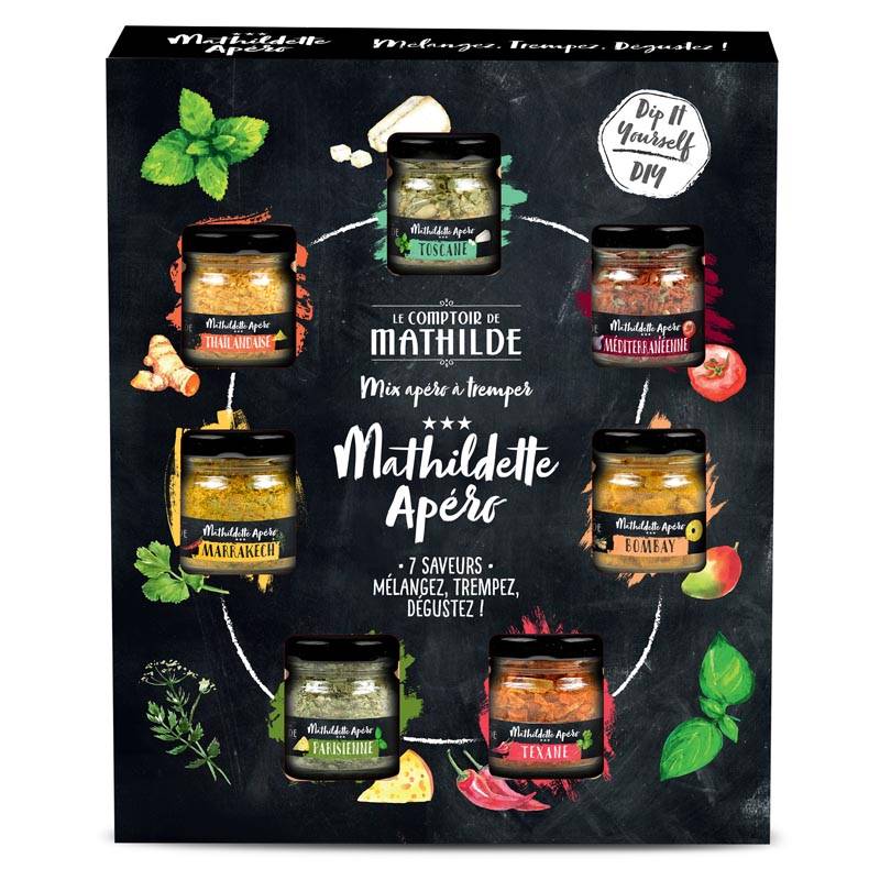 Coffret Mathildette Apero 7 Saveurs 2X20G, 10G, 15G, 16G, 2X8G