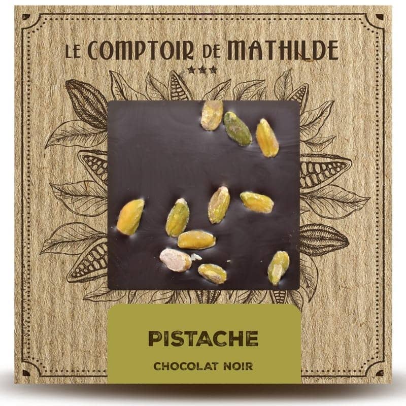 Tablette Chocolat Noir Pistache 80G