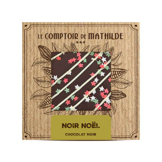 Tablette Chocolat Noir Rayures Noël 80G