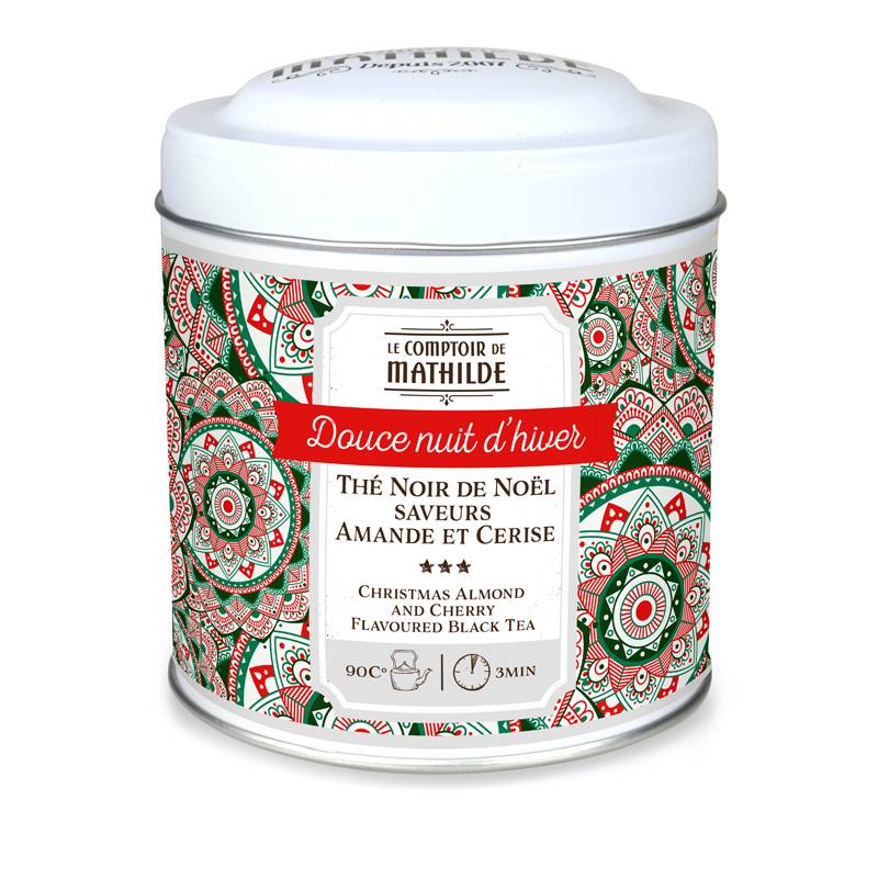 Thé Noir De Noël Saveurs Amande Cerise 100G Boite Metal