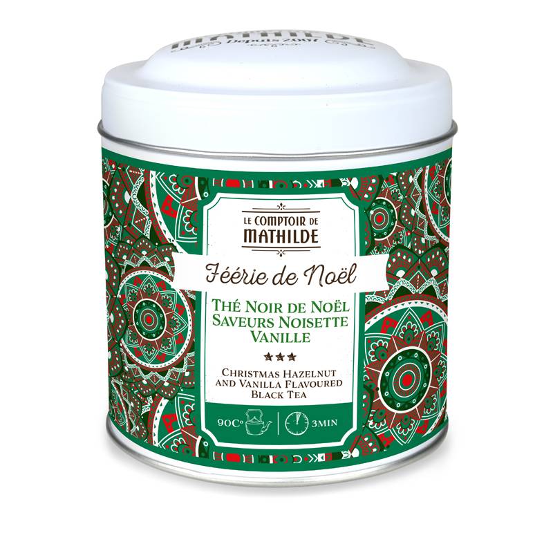 Thé Noir De Noël Saveurs Noisette Et Vanille 100G Boite Metal