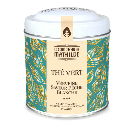 Thé Vert Verveine Saveur Pêche Blanche 100G